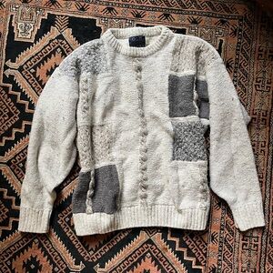 Old Glory Cream and Navy Knit Sweater